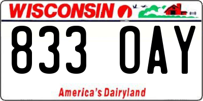 WI license plate 833OAY