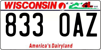 WI license plate 833OAZ