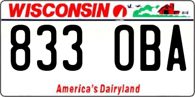 WI license plate 833OBA