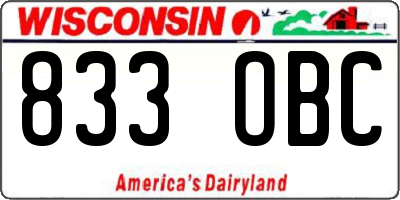 WI license plate 833OBC