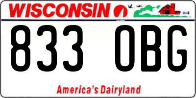 WI license plate 833OBG