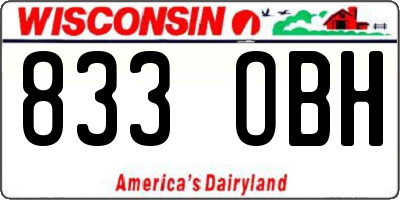 WI license plate 833OBH