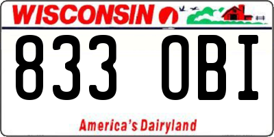 WI license plate 833OBI