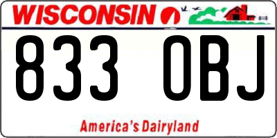 WI license plate 833OBJ