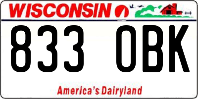 WI license plate 833OBK