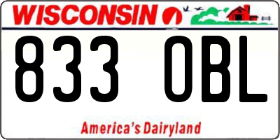 WI license plate 833OBL