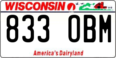 WI license plate 833OBM