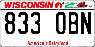 WI license plate 833OBN