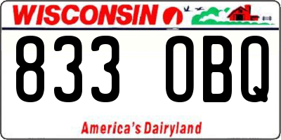 WI license plate 833OBQ