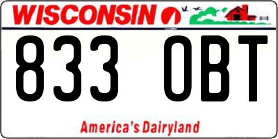 WI license plate 833OBT