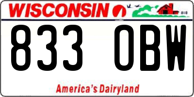 WI license plate 833OBW