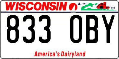 WI license plate 833OBY