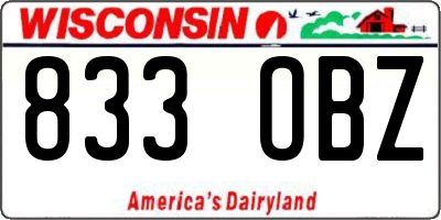 WI license plate 833OBZ