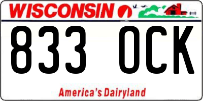 WI license plate 833OCK