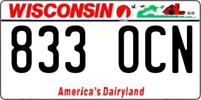 WI license plate 833OCN