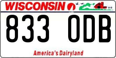 WI license plate 833ODB
