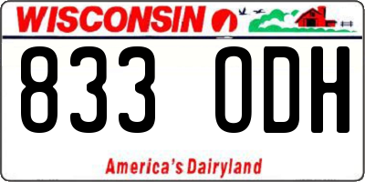 WI license plate 833ODH