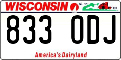 WI license plate 833ODJ