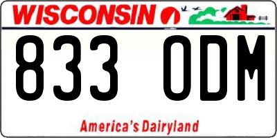 WI license plate 833ODM