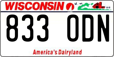 WI license plate 833ODN