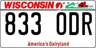 WI license plate 833ODR