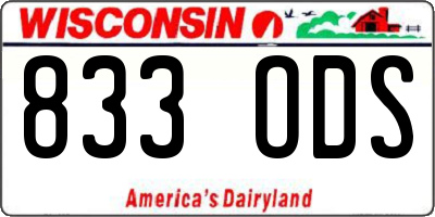 WI license plate 833ODS