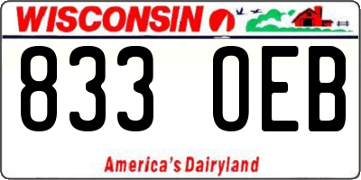 WI license plate 833OEB