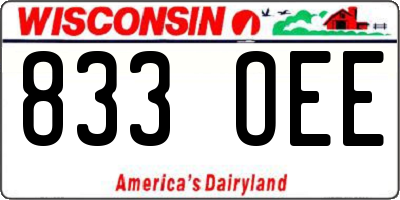 WI license plate 833OEE
