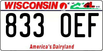 WI license plate 833OEF