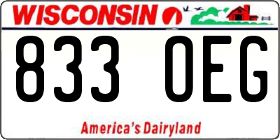 WI license plate 833OEG