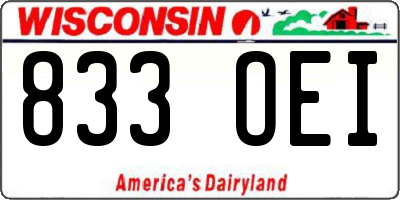 WI license plate 833OEI