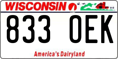WI license plate 833OEK