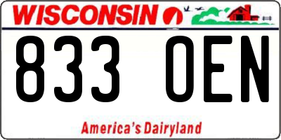 WI license plate 833OEN