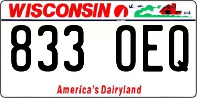 WI license plate 833OEQ