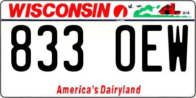 WI license plate 833OEW