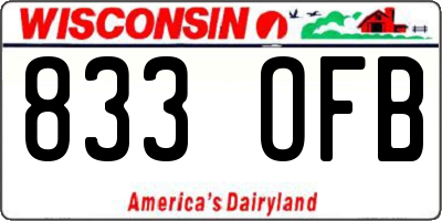 WI license plate 833OFB