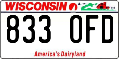 WI license plate 833OFD