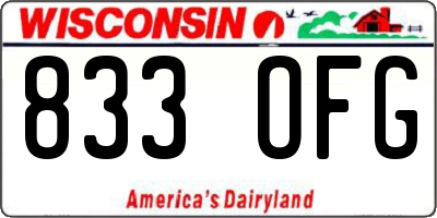 WI license plate 833OFG