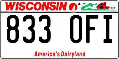WI license plate 833OFI
