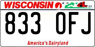 WI license plate 833OFJ