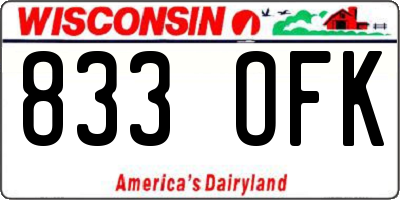 WI license plate 833OFK