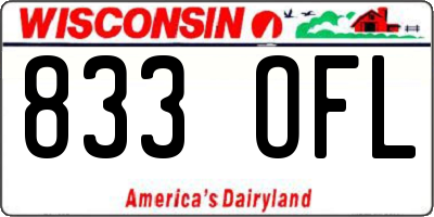 WI license plate 833OFL