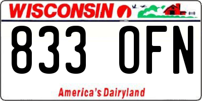 WI license plate 833OFN