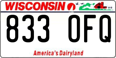 WI license plate 833OFQ