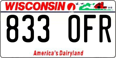 WI license plate 833OFR