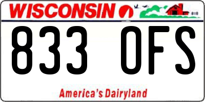 WI license plate 833OFS