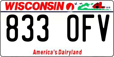 WI license plate 833OFV