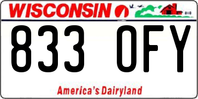 WI license plate 833OFY