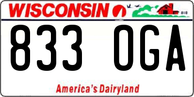 WI license plate 833OGA