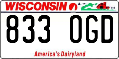 WI license plate 833OGD